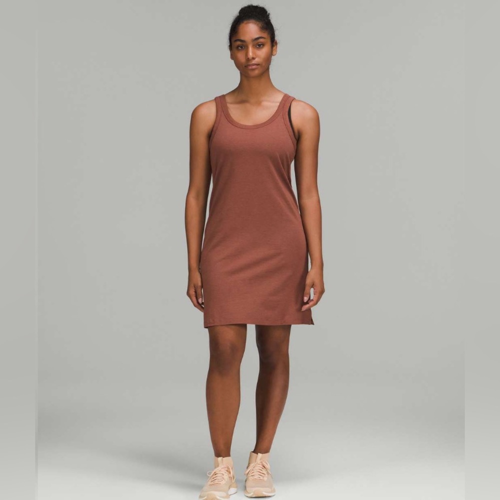 NWT Lululemon Classic-Fit Cotton-Blend Scoop Dress in Ancient Copper